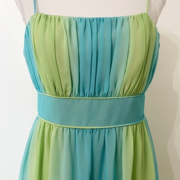 AFTER SIX TROPICAL OMBRE BRIDESMAID SLEEVELESS EMPIRE WAIST COLORFUL GOWN - 4 - Picture 6 of 10